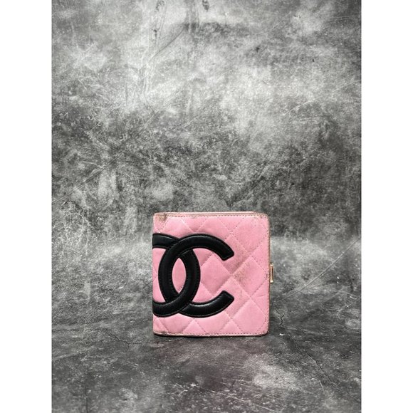 CHANEL Handbags - Chanel Pink Lambskin Compact Wallet